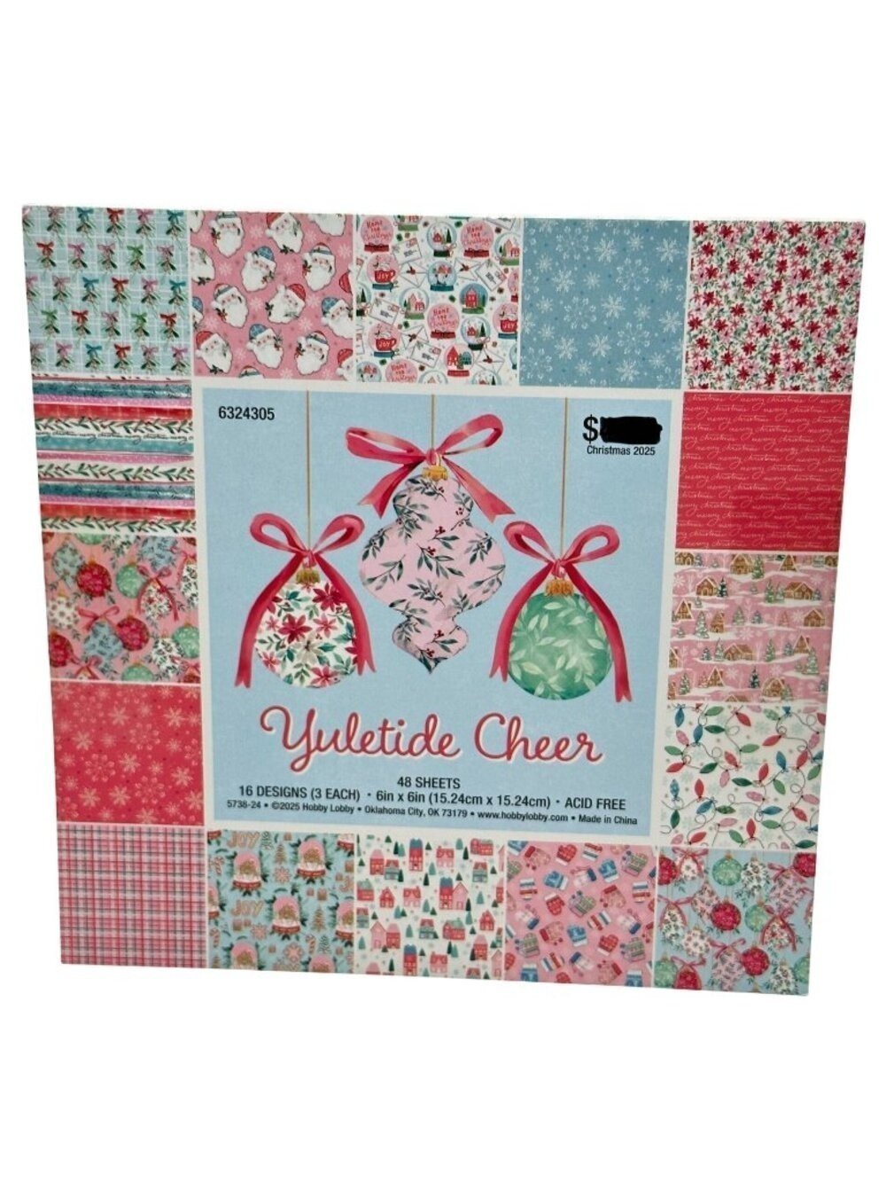 Yuletide Cheer 6x6 Paper Pad Christmas 2025 Pinkmas 48 Sheets Hobby Lobby New 1